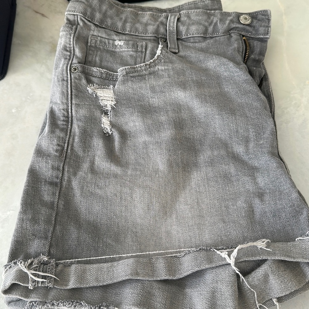 Gray denim shorts